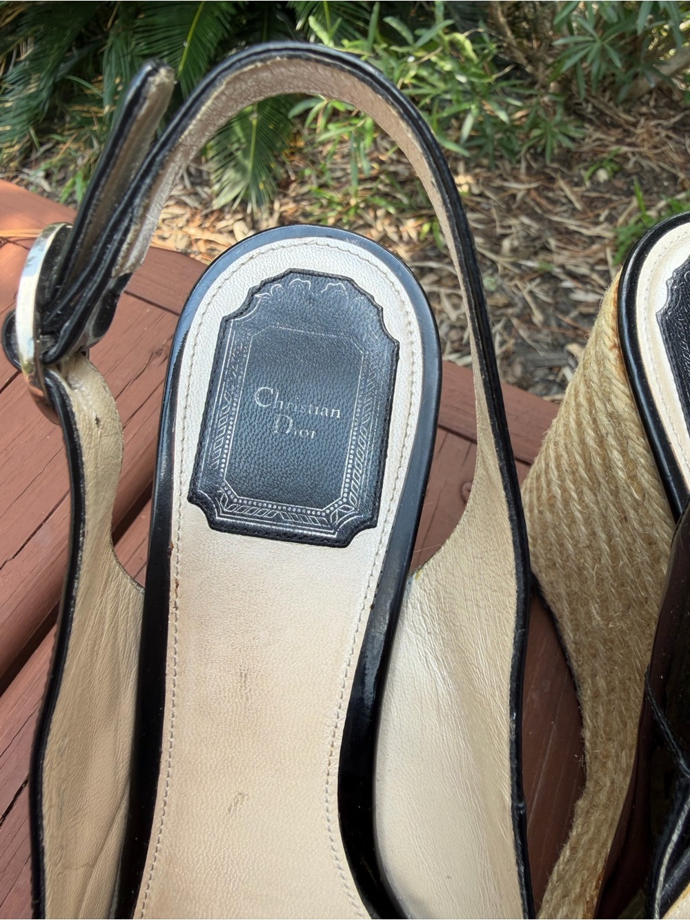 2010 Christian Dior Black Patent Bow Espadrille Wedges 8.5 $795 - Picture 4 of 9